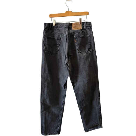 Vintage 90s Levis 550 Relaxed Fit Orange Tag Denim Jeans Vintage Black 34 - Picture 4 of 7